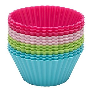 Jogo de Formas para Muffins Redondo com 12 Peças Multicor