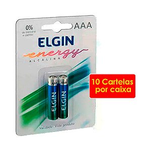 Kit 10 Blisters Pilha Aaa 1,5v Elgin Alcalina Blister 2 Peças