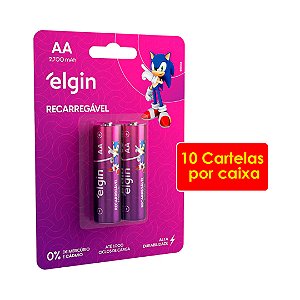 Kit 10 Blisters Pilha recarregável Aa 2700mah com 2 unidades Elgin