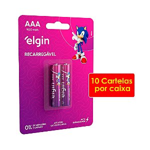 Kit 10 Blisters Pilha recarregável Aaa 900mah com 2 unidades Elgin