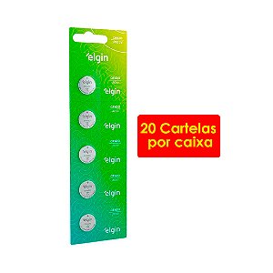 Kit com 20 Blisters Bateria de litio CR1620 cartela com 5 unidades 3v Elgin