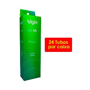 Kit 24 Caixas Elgin PILHAS ALCALINAS AA SHRINCADAS TUBO COM 24 82347, Verde