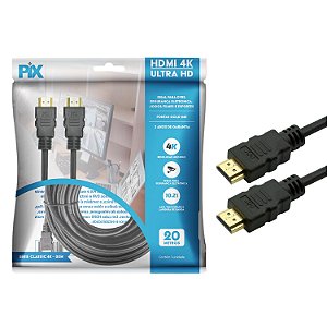 CABO HDMI 1.4 - 4K ULTRAHD 19P - 26AWG - 20M