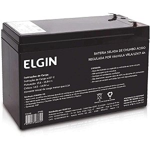 Bateria Selada, Elgin, 12V, Chumbo, Vrla, 7Ah
