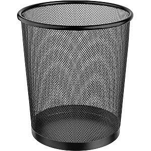 Lixeira de Metal Redonda, 8.5L, Cor Preta, Orden