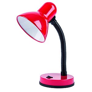 Luminária de Mesa, Vermelha, Até 40W