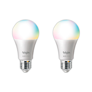 Lâmpada Inteligente Smart Color 10W Elgin RGB Wi-Fi - Compatível Alexa - KIT 2