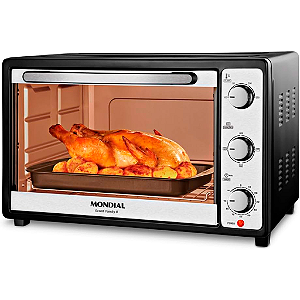 Forno Elétrico de Bancada Mondial Grand Family II 52L 1800W 220V Preto/Inox - FRN-52-B