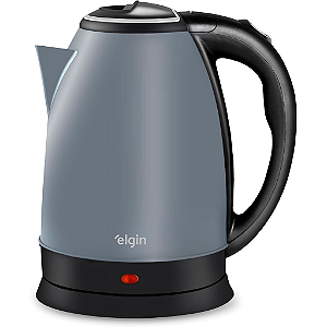 Chaleira Elétrica Inox Elgin 2 Litros Cinza Lunar 220V Jarra sem Fio com Desligamento Automático