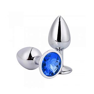Jóia Anal de Metal Redondo Azul - Tamanho P