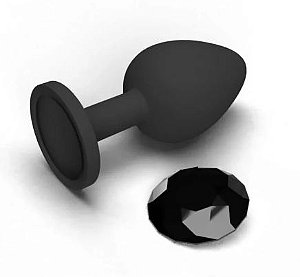 Plug Anal de Silicone Redondo  Preto - Tamanho G