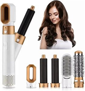 Escova Modeladora 5 em 1 Secadora Chapinha Modelador de Cachos Escova Elétrica - 110v