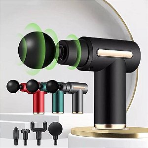 Massageador Elétrico Pistola c/ LED Alta Frequência Profissional Muscular