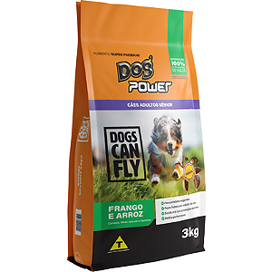 Ração Dog Power Dogs Can Fly Frango e Arroz para Cães Sênior