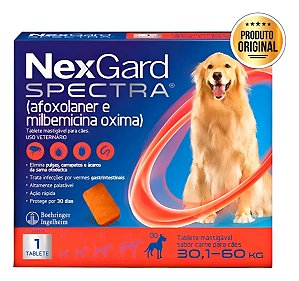 NexGard Spectra Antipulgas Cães 30,1-60kg 1 Tablete