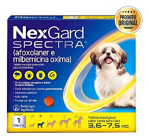 Antipulgas NexGard Spectra Cães 3,6 a 7,5 kg 1 Comprimido