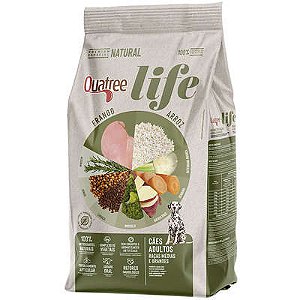 Quatree Life Sabor Frango e Arroz Cães de Raças Médias/Grandes Adultos