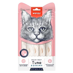 Wanpy Petisco Para Gatos Creamy Sabor Atum e Camarão - 70g
