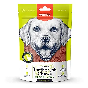 Wanpy Petisco Para Cachorro Escova de Dente Sabor Carne - 100g