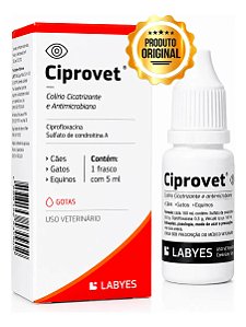 Ciprovet Labyes Colírio Antimicrobiano Cães Gatos 5ml