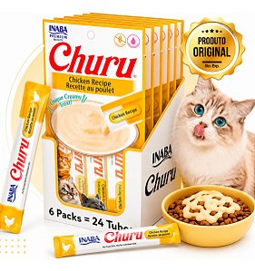 Kit 6 Churu Inaba Ciao Frango Gatos 24 Sachês 14g