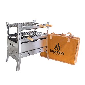 Churrasqueira Portátil SMART 4035 - Aço Inox com Espetos e Grelhas - Com Bag