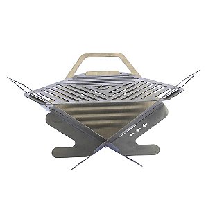 Churrasqueira Portátil Compacta- Mini Parrilla TRI em Aço Inox- Sem Bag