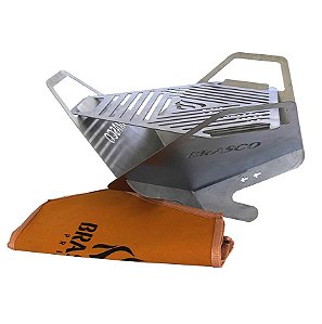 Churrasqueira Portátil Compacta- Mini Parrilla TRI em Aço Inox- Com Bag