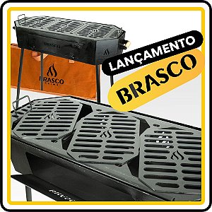 Churrasqueira Parrilla Portátil Barca com 03 Grelhas com Bag