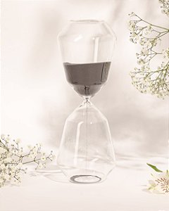 Ampulheta Vidro Preta 60 Minutos