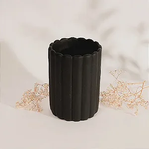 Vaso Cimento Ondulado Preto