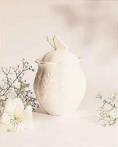 Açucareiro Porcelana Butterfly Branco