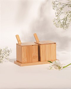 Jogo Porta Condimento Bambu