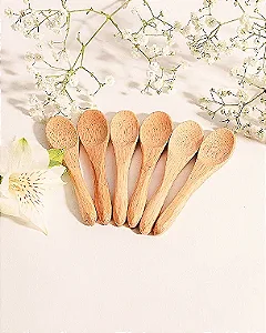 Jogo Mini Colheres Bambu 6 Peças