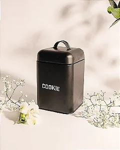 Pote Lata Retro Cookie Preto