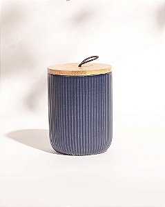 Pote Cerâmica Lines Azul Pequeno