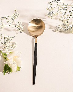 Colher Mesa Aço Inox Champanhe Preto