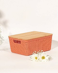 Caixa Organizadora Tampa Bambu Terracota 4l