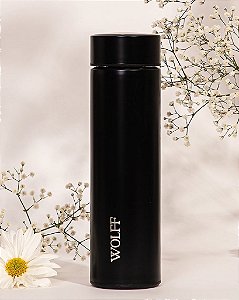 Garrafa Térmica Inox Termômetro Preto 500ml
