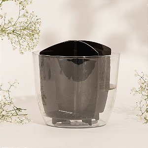 Escorredor Talheres Transparente Preto