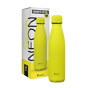 Garrafa Térmica Metal Neo 500ml emborrachado - Amarelo Neon