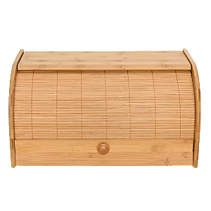 Porta Pão Com Tampa Retrátil Em Bambu Armazenamento De Pães