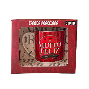 Caneca Porcelana Urban 300ml - Você Me Faz Muito Feliz