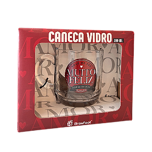 Caneca Vidro Elegance - Você Me Faz Muito Feliz