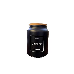 Pote metal e madeira coffe