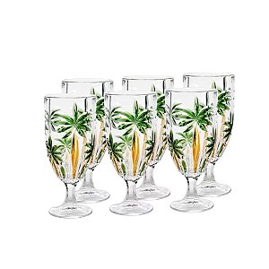 Jogo 6 Taças 450ml Cristal Wolff Palm Tree Coqueiros 27441