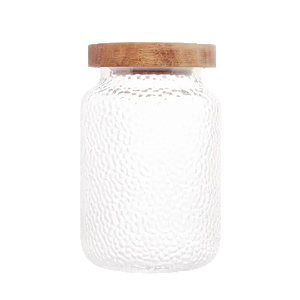 Porta Mantimentos em Vidro Martelado com Tampa Acacia Petra 700ml - Lyor