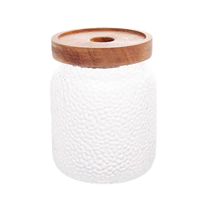 Porta Mantimentos em Vidro Martelado com Tampa Acacia Petra 500ml - Lyor