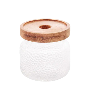 Porta Mantimentos em Vidro Martelado com Tampa Acacia Petra 350ml - Lyor