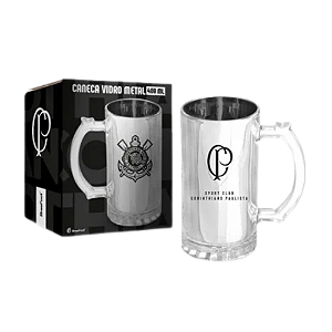 Caneca Chopp Corinthians Vidro Metálico